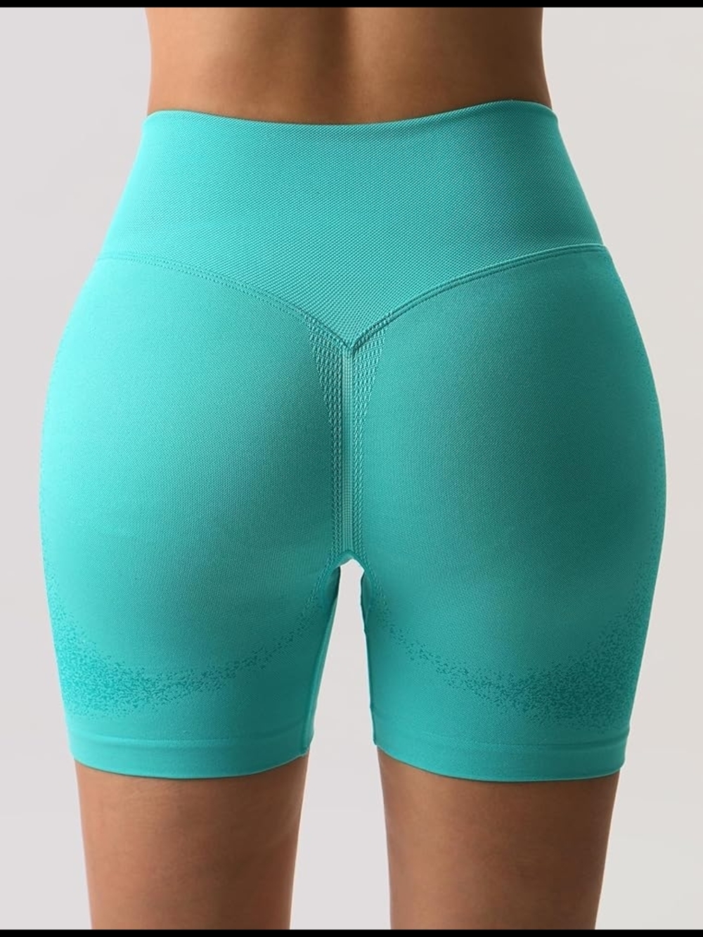 Source Unknown Turquoise High-Waist Bike Shorts